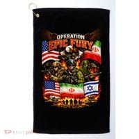 Operation Epic Fury America Iran And Israel Golf Towel thumb 0