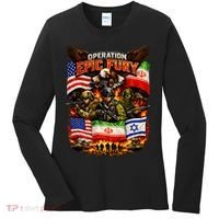 Operation Epic Fury America Iran And Israel Women's Long Sleeve Shirt thumb 0