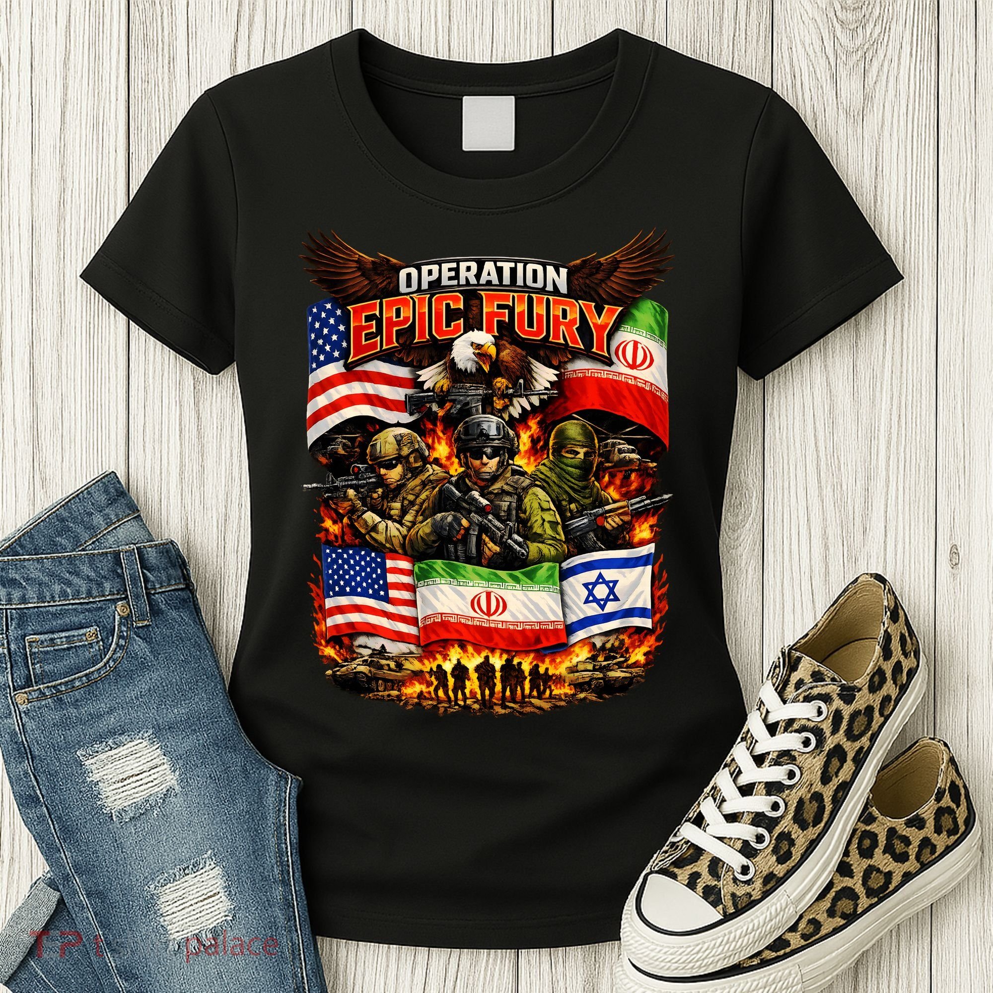 Operation Epic Fury America Iran And Israel Women's T-Shirt