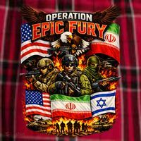 Operation Epic Fury America Iran And Israel Men's Flannel Plaid Pajama Pants thumb 2