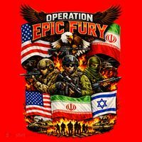 Operation Epic Fury America Iran And Israel Santa Hat thumb 1