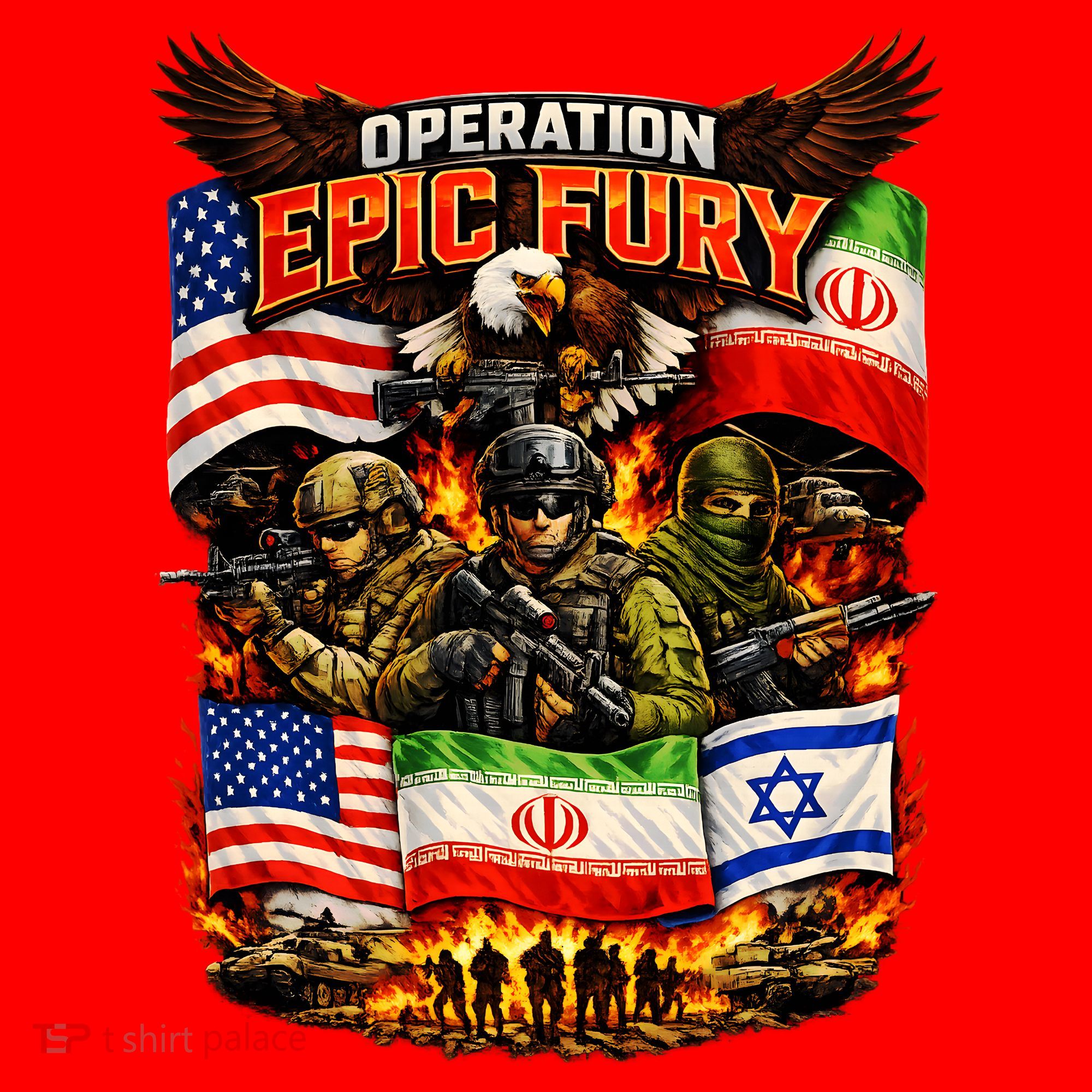 Operation Epic Fury America Iran And Israel Santa Hat