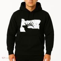 Oregon Elk Hunting Bull Elk State Shape Hoodie thumb 2