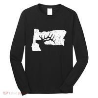Oregon Elk Hunting Bull Elk State Shape Long Sleeve Shirt thumb 0