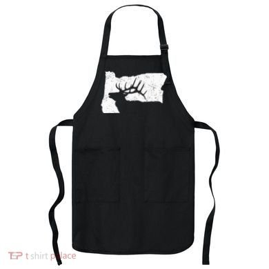 Oregon Elk Hunting Bull Elk State Shape Apron