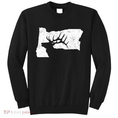 Oregon Elk Hunting Bull Elk State Shape Sweatshirt