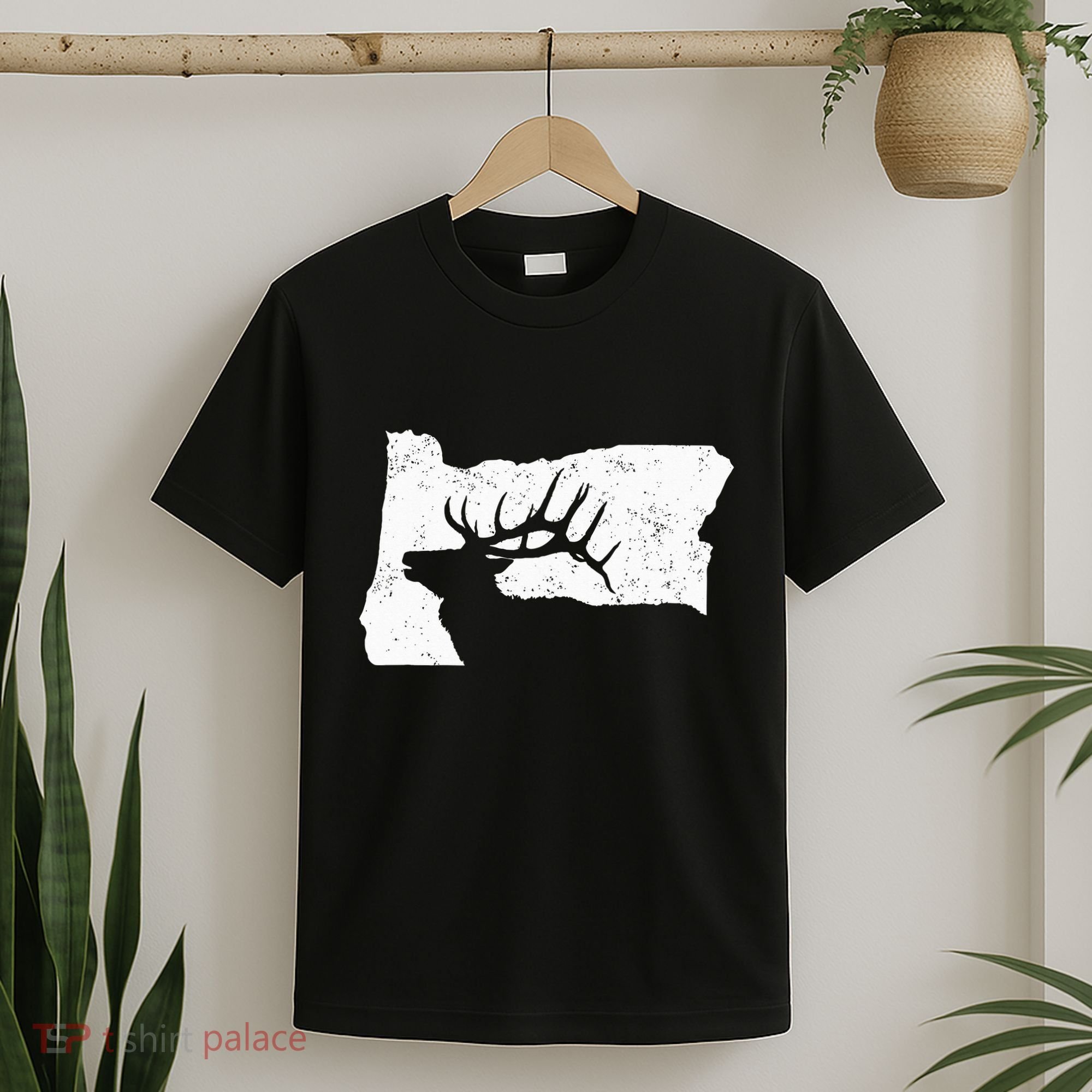 Oregon Elk Hunting Bull Elk State Shape T-Shirt