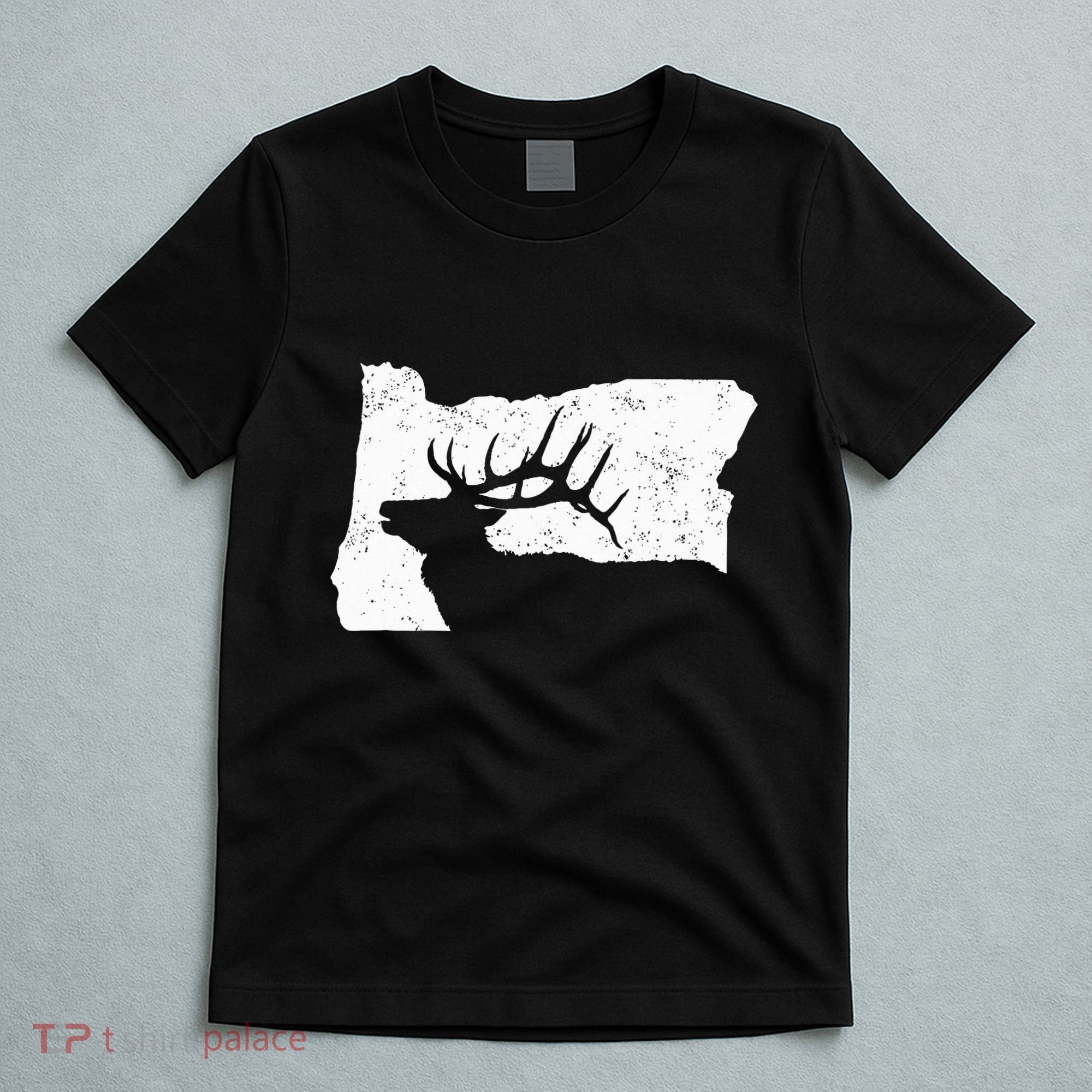 Oregon Elk Hunting Bull Elk State Shape T-Shirt