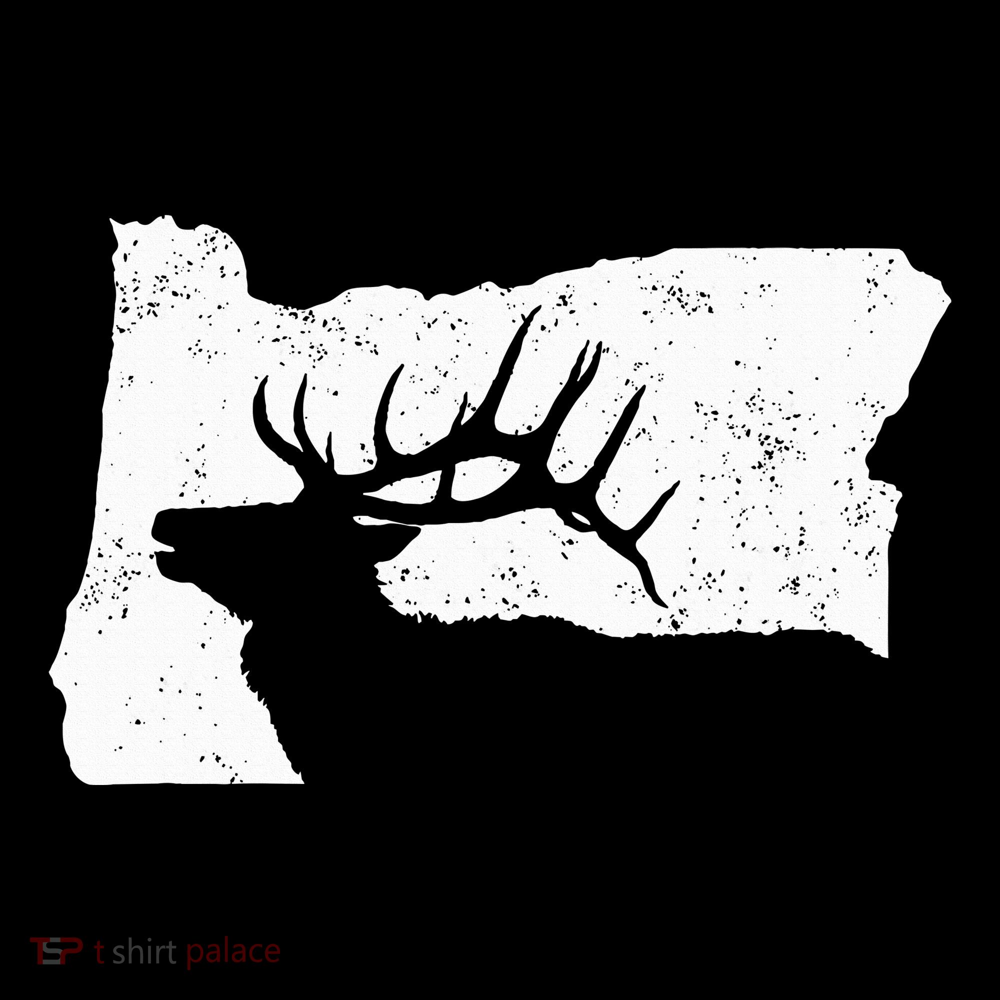 Oregon Elk Hunting Bull Elk State Shape T-Shirt