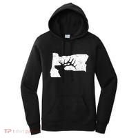 Oregon Elk Hunting Bull Elk State Shape Women's Hoodie thumb 0