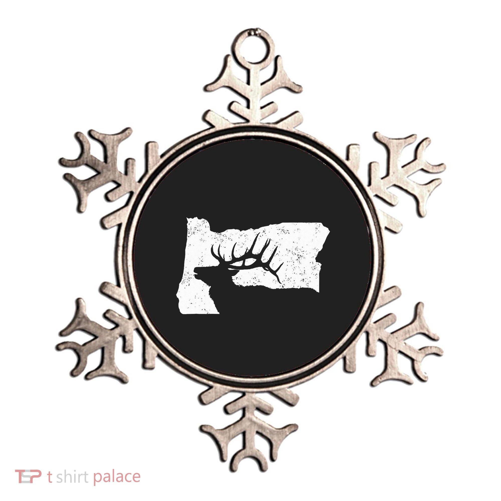 Oregon Elk Hunting Bull Elk State Shape Ornament