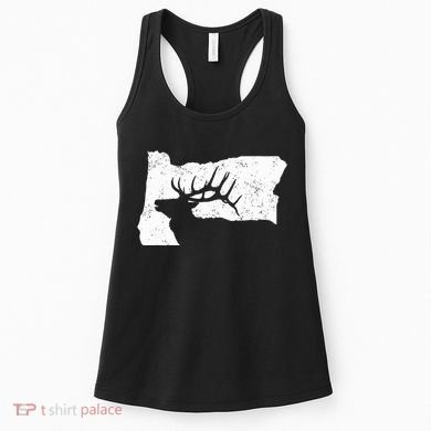 Oregon Elk Hunting Bull Elk State Shape Women's Tank Top
