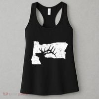 Oregon Elk Hunting Bull Elk State Shape Women's Tank Top thumb 3