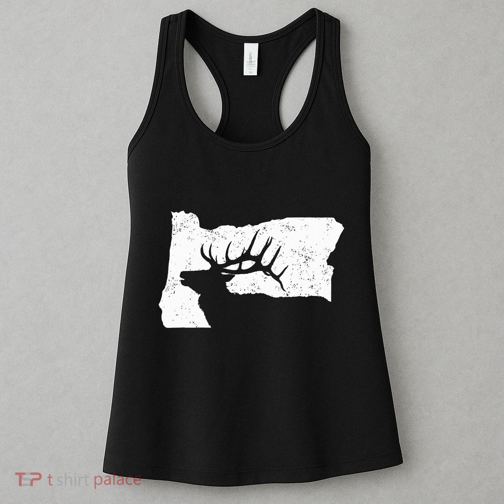 Oregon Elk Hunting Bull Elk State Shape Women's Tank Top