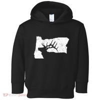 Oregon Elk Hunting Bull Elk State Shape Toddler Hoodie thumb 0