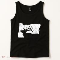Oregon Elk Hunting Bull Elk State Shape Tank Top thumb 2