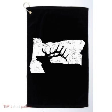 Oregon Elk Hunting Bull Elk State Shape Golf Towel