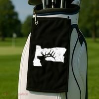 Oregon Elk Hunting Bull Elk State Shape Golf Towel thumb 2