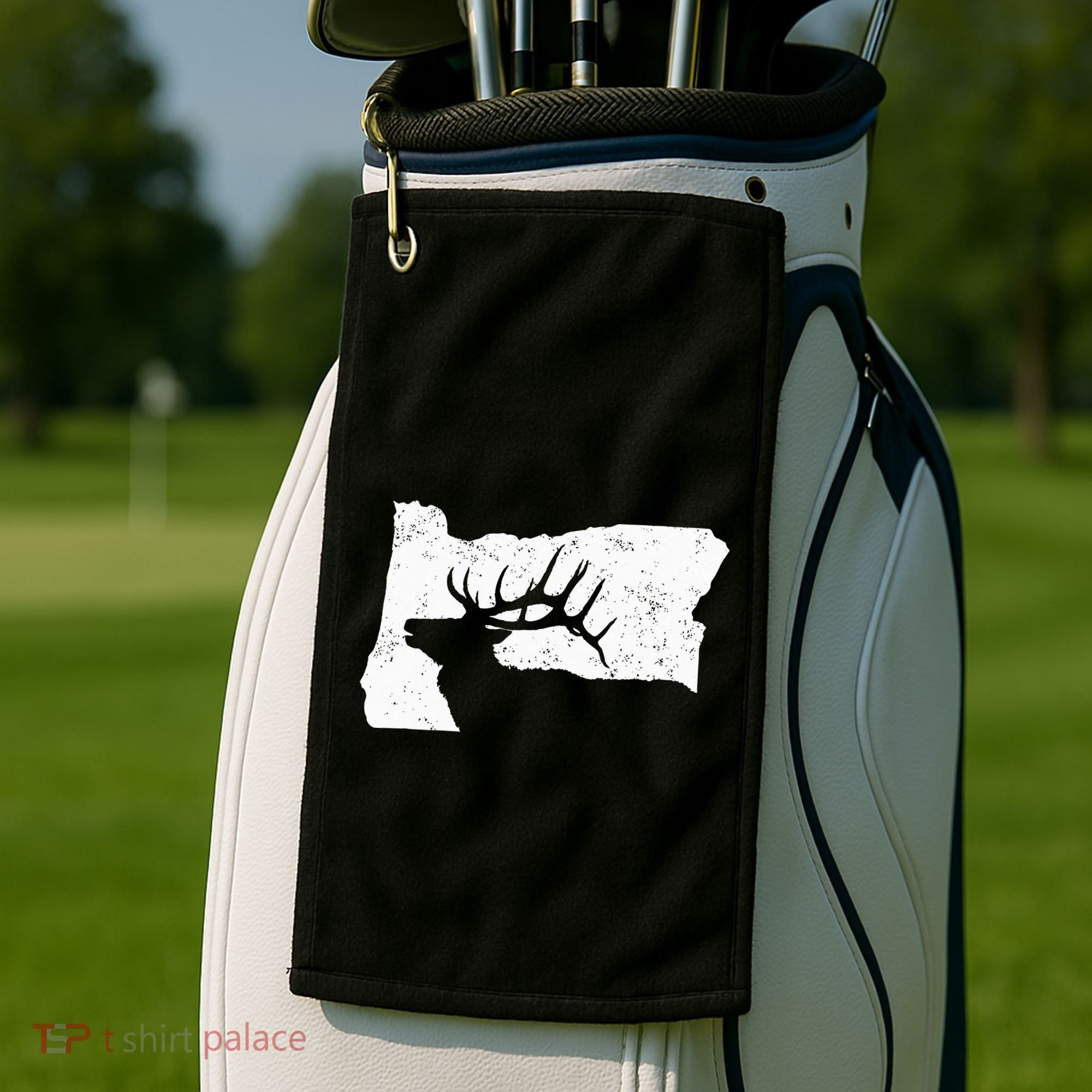 Oregon Elk Hunting Bull Elk State Shape Golf Towel