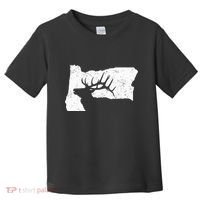 Oregon Elk Hunting Bull Elk State Shape Toddler T-Shirt thumb 0