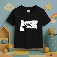 Oregon Elk Hunting Bull Elk State Shape Toddler T-Shirt thumb 3
