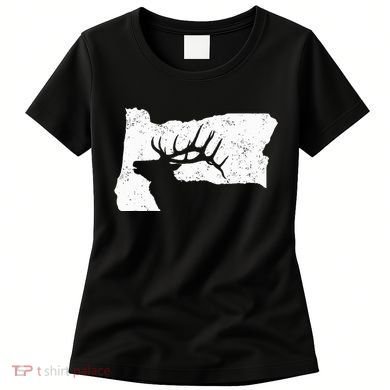 Oregon Elk Hunting Bull Elk State Shape Women's T-Shirt