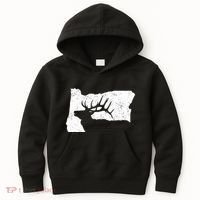 Oregon Elk Hunting Bull Elk State Shape Kids Hoodie thumb 0