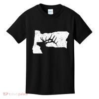 Oregon Elk Hunting Bull Elk State Shape Kids T-Shirt thumb 0