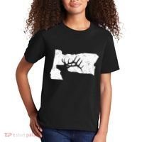 Oregon Elk Hunting Bull Elk State Shape Kids T-Shirt thumb 2