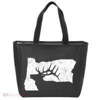 Oregon Elk Hunting Bull Elk State Shape Tote Bag thumb 0