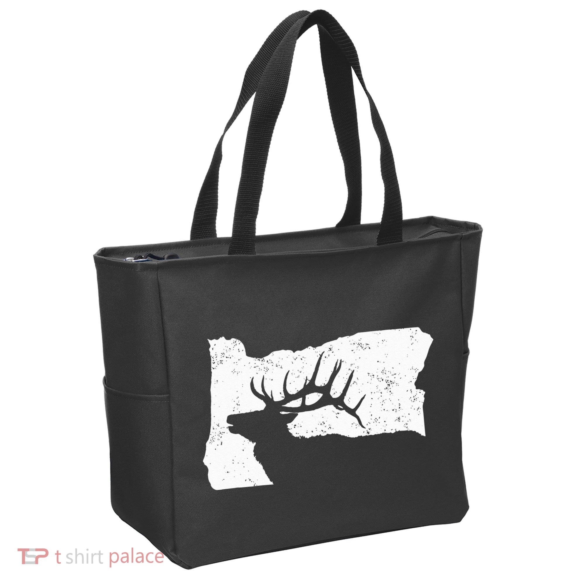 Oregon Elk Hunting Bull Elk State Shape Tote Bag