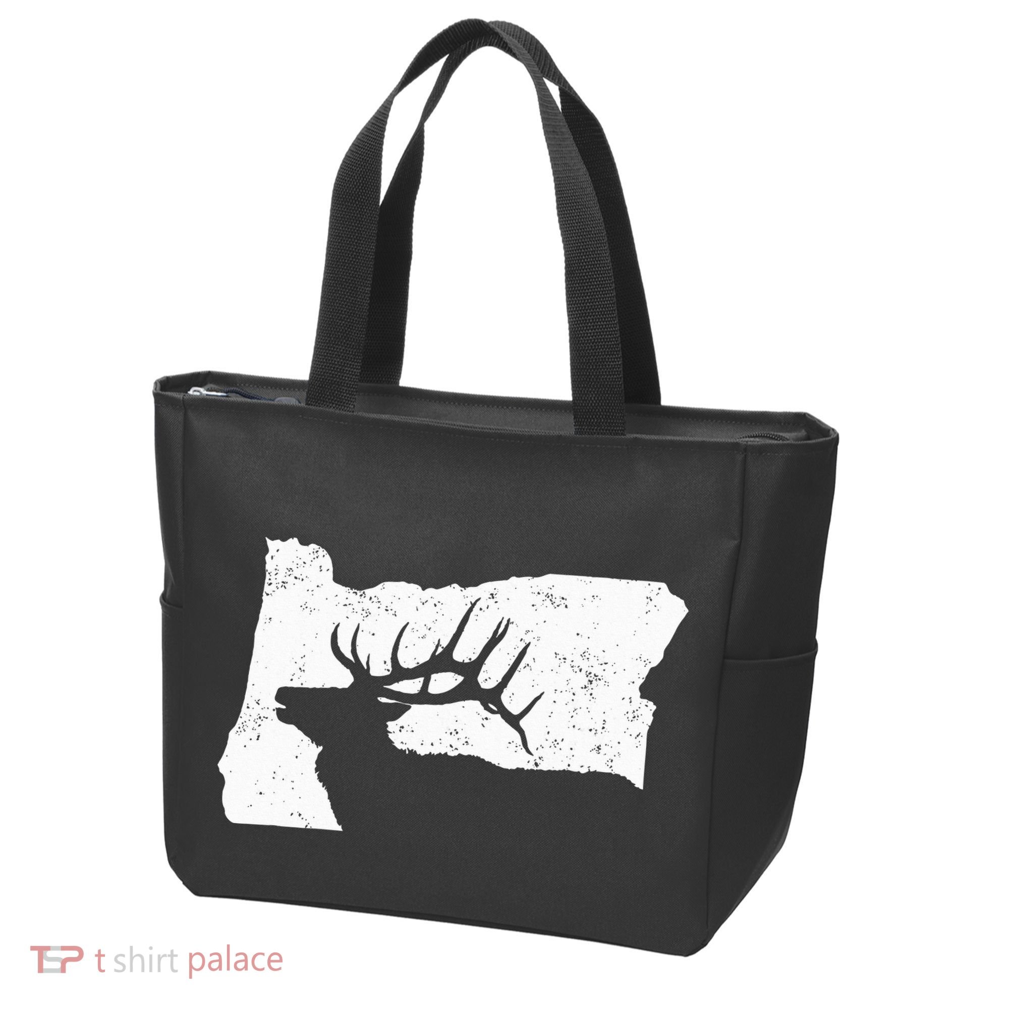 Oregon Elk Hunting Bull Elk State Shape Tote Bag