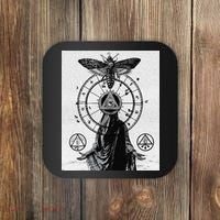 Occult Esoteric Mysticism Gothic Unholy Dark Aesthetic Goth Coaster thumb 0
