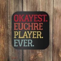 Okayest Euchre Player Ever Funny Euchre Card Game Coaster thumb 0