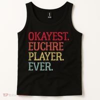 Okayest Euchre Player Ever Funny Euchre Card Game Tank Top thumb 2