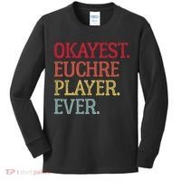Okayest Euchre Player Ever Funny Euchre Card Game Kids Long Sleeve Shirt thumb 0