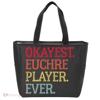 Okayest Euchre Player Ever Funny Euchre Card Game Tote Bag