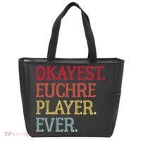 Okayest Euchre Player Ever Funny Euchre Card Game Tote Bag thumb 0