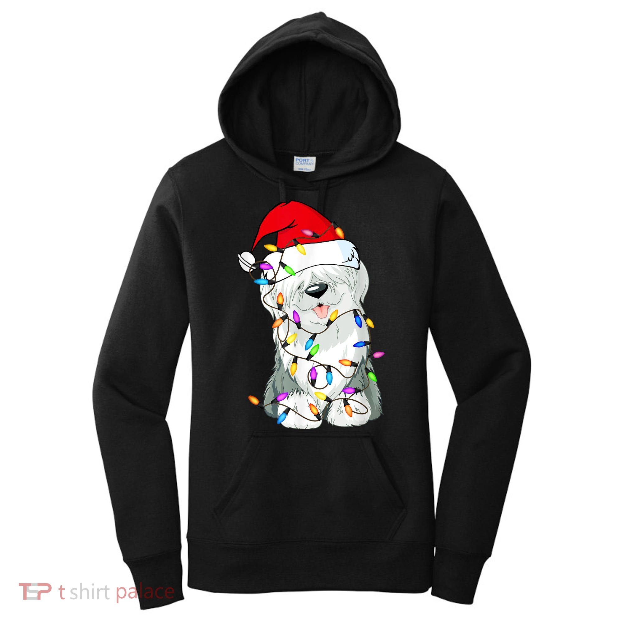 Old English Sheepdog Dog Light Decor Christmas Dog Women's Hoodie