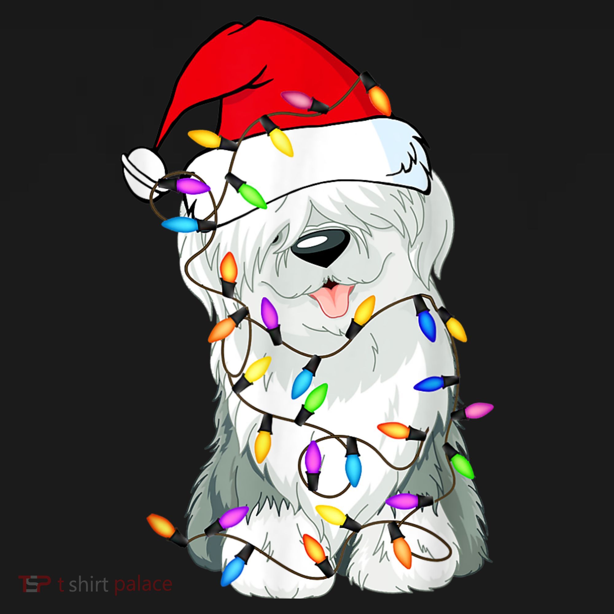 Old English Sheepdog Dog Light Decor Christmas Dog Women's Hoodie