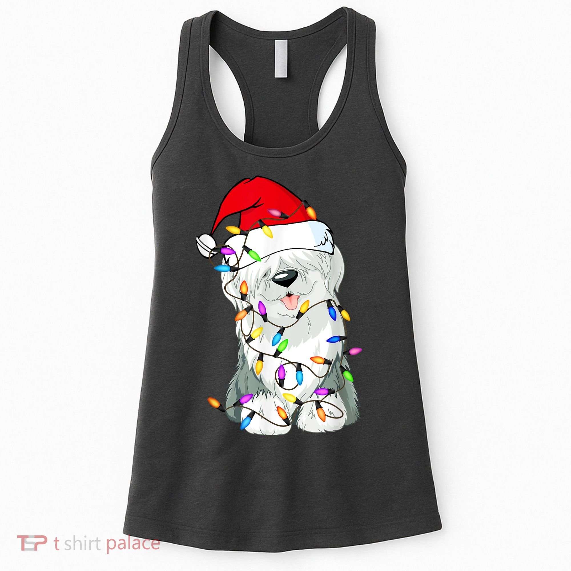Old English Sheepdog Dog Light Decor Christmas Dog Women's Tank Top