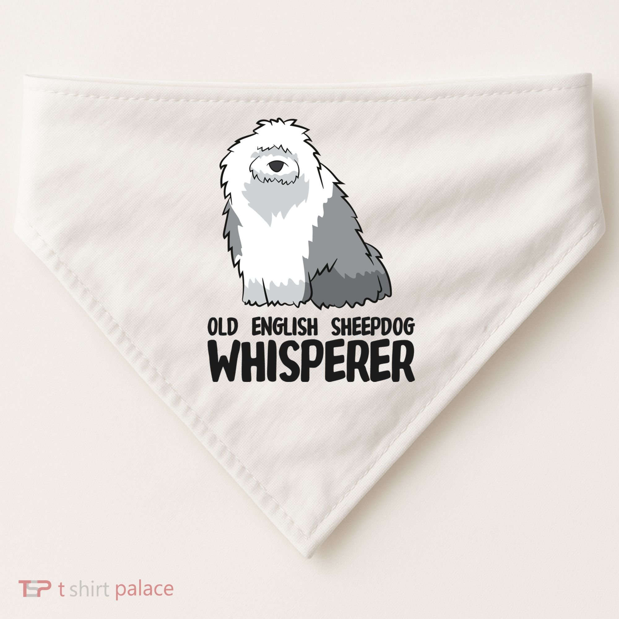 Old English Sheepdog Whisperer Cute Sheepdog Gift USA-Made Doggie Bandana