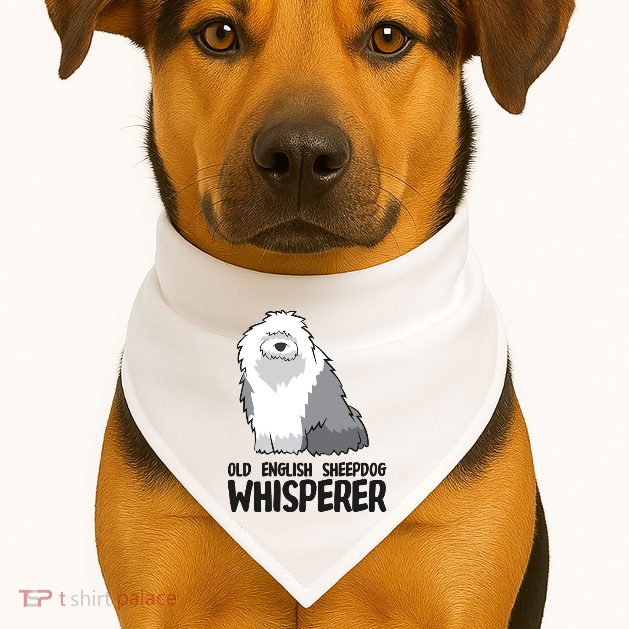 Old English Sheepdog Whisperer Cute Sheepdog Gift USA-Made Doggie Bandana