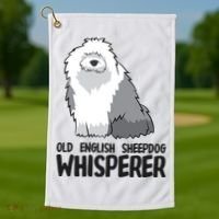 Old English Sheepdog Whisperer Cute Sheepdog Gift Golf Towel thumb 1