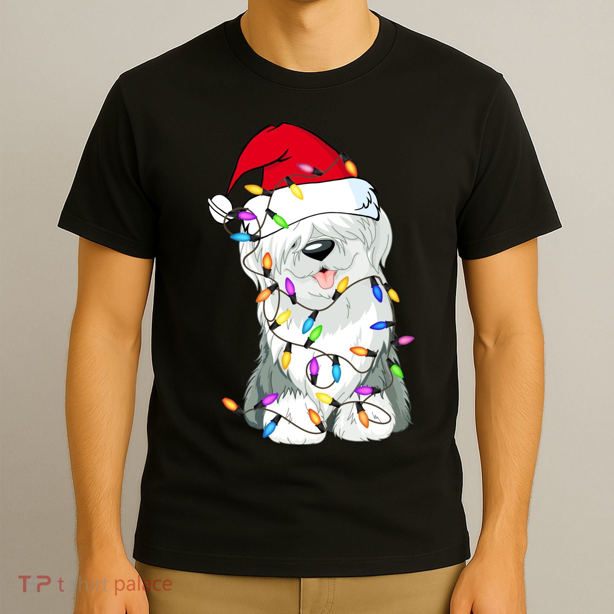 Old English Sheepdog Dog Light Decor Christmas Dog Lovers Long Sleeve TShirt T-Shirt