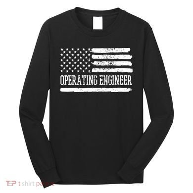 Operating Engineer USA Flag Long Sleeve Shirt