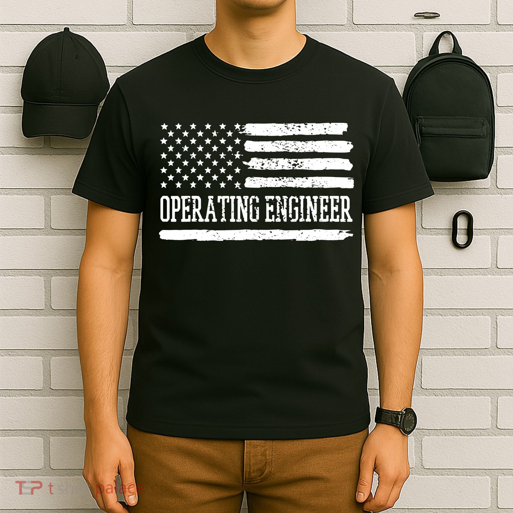 Operating Engineer USA Flag T-Shirt