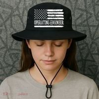 Operating Engineer USA Flag Bucket Hat thumb 3
