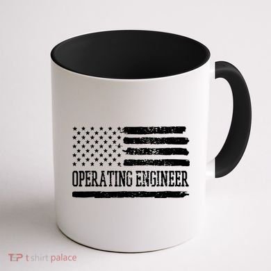 Operating Engineer USA Flag Coffee Mug back