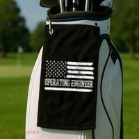 Operating Engineer USA Flag Golf Towel thumb 2